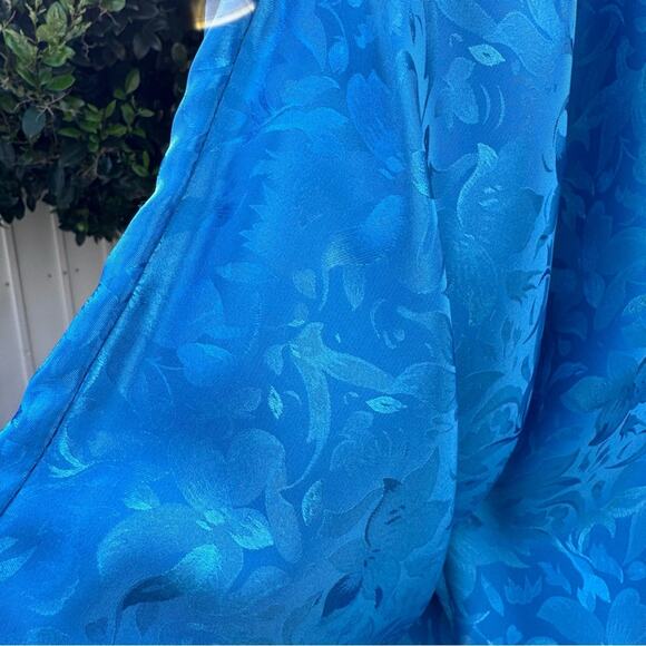 Vintage Teddi of California Blue Blouse w/ Side Tie USA Women's Oversized Small - Picture 7 of 12